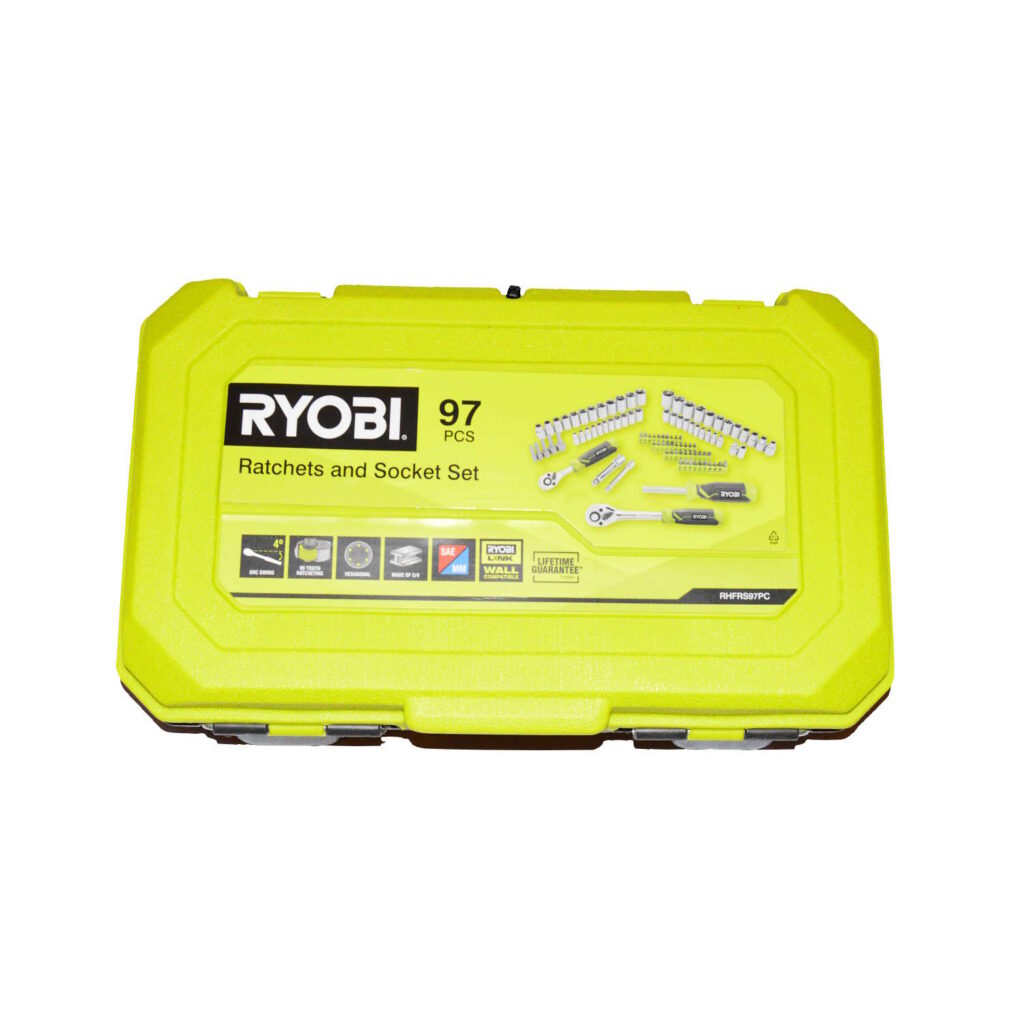 97-delars Hylsnyckelsats 1/4" och 3/8" (Ryobi)